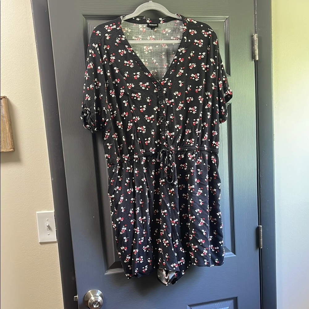 torrid Floral Black Romper